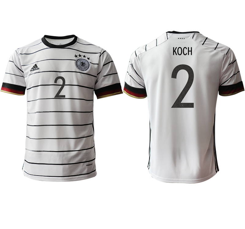 Men 2021 European Cup Germany home aaa version white #2 Soccer Jersey